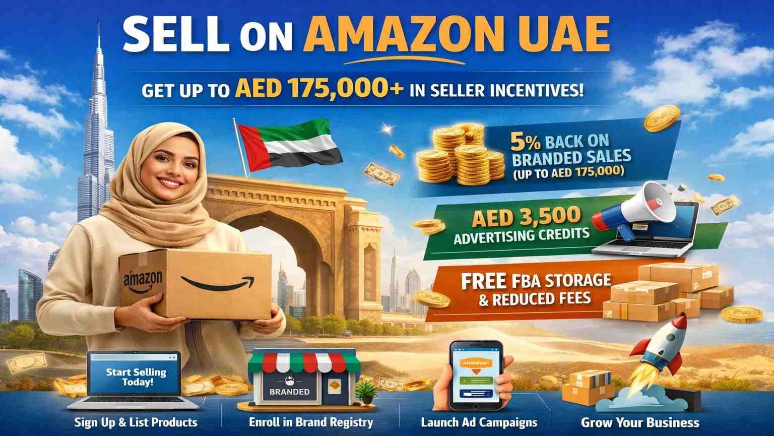 How to Start Selling on Amazon UAE and Get More Than AED 175,000 in Bonuses